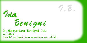 ida benigni business card
